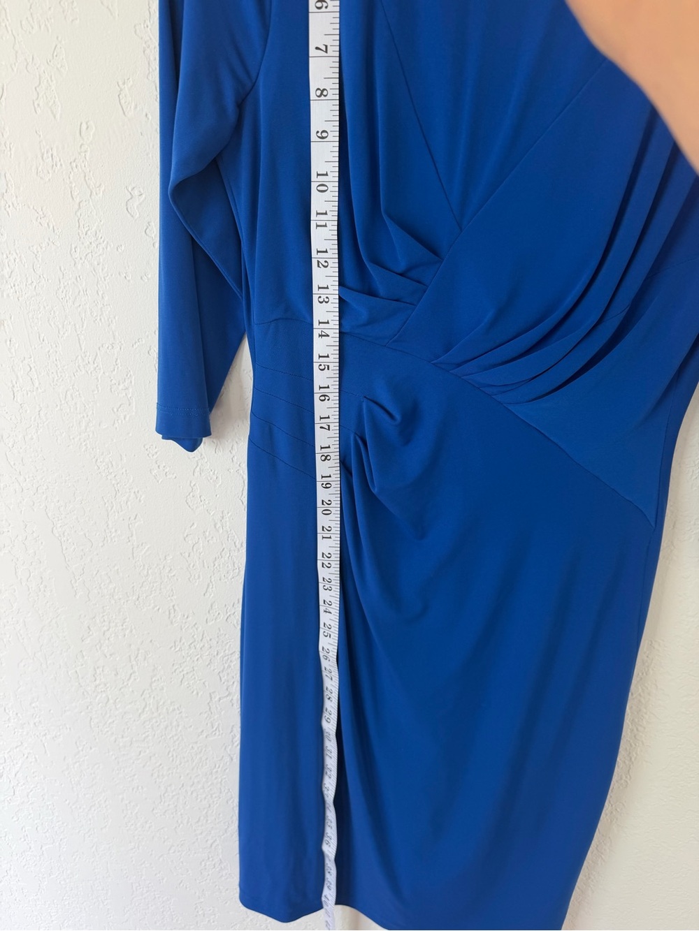 Women’s Royal Blue Draped Wrap-Style Dress